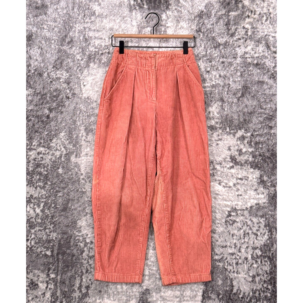 Wilfred Pants 00 Womens Aritzia Pink Thick Corduroy Relax Tapered Sun Faded